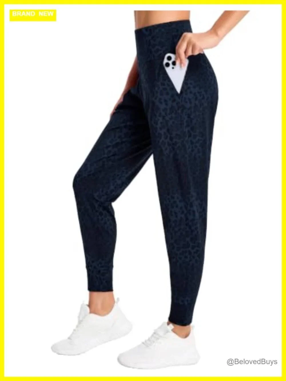 Polyamide Spandex Joggers with Pockets Tummy Control Tapered Ankle